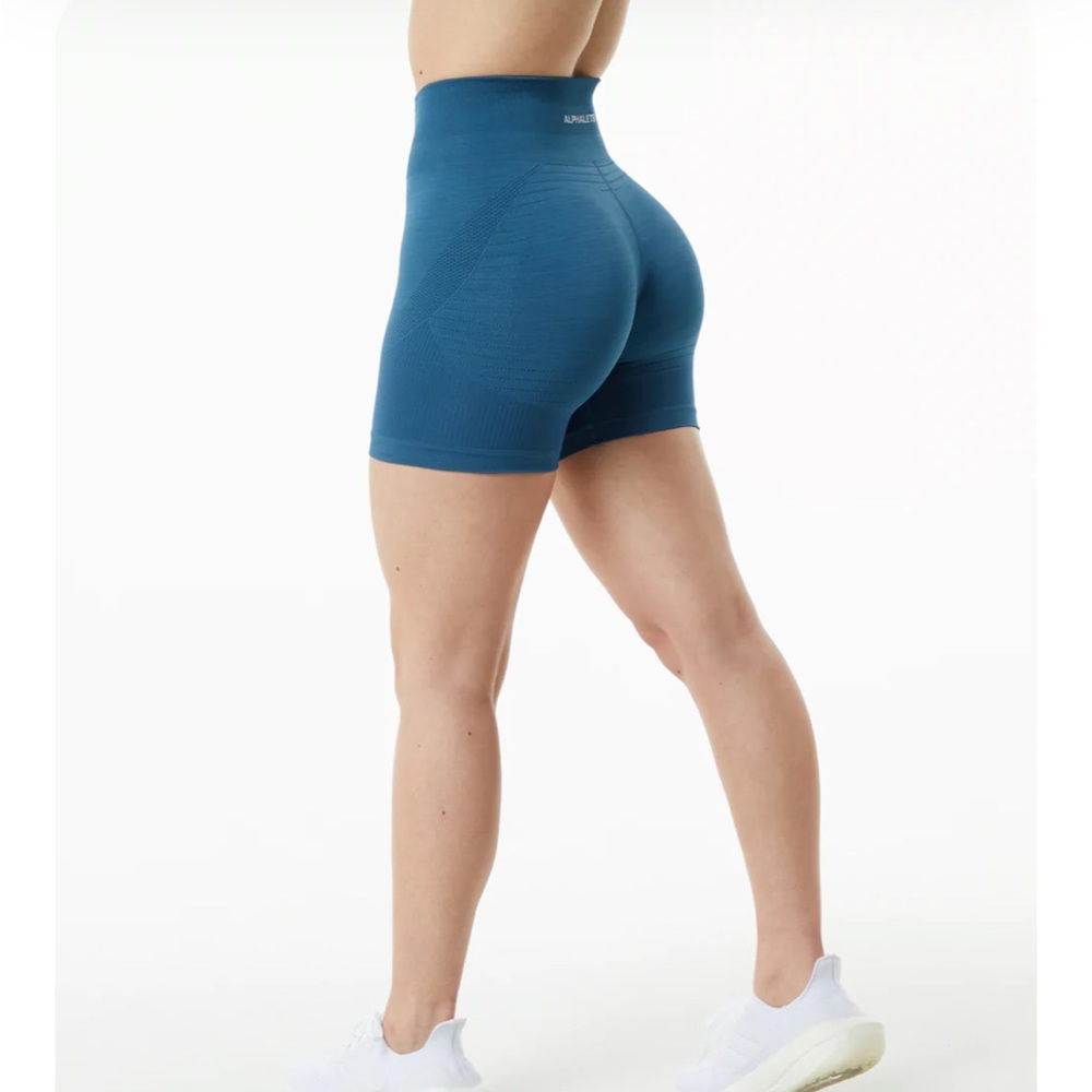 NWT Alphalete Ozone Spandex Shorts Atlantic Blue size small